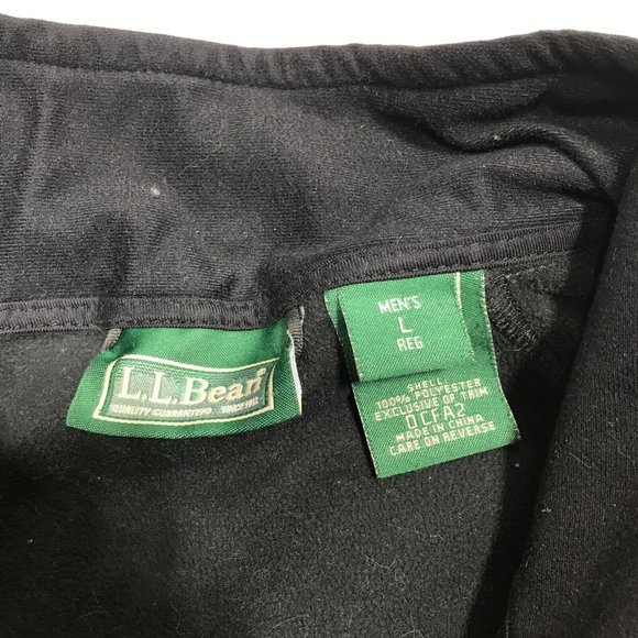 L.L. Bean Gray Full Zip Long Sleeve Fleece Sweater Jacket Mens L-Reg - Picture 3 of 4